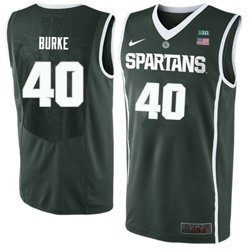 Men Michigan State Spartans #40 Braden Burke NCAA Nike Authentic Green 2019-20 College Stitched Basketball Jersey UX41G63QW